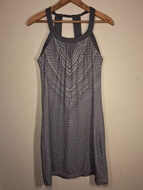 Prana Gray Patterned Sleeveless Athletic Gorpcore Dress